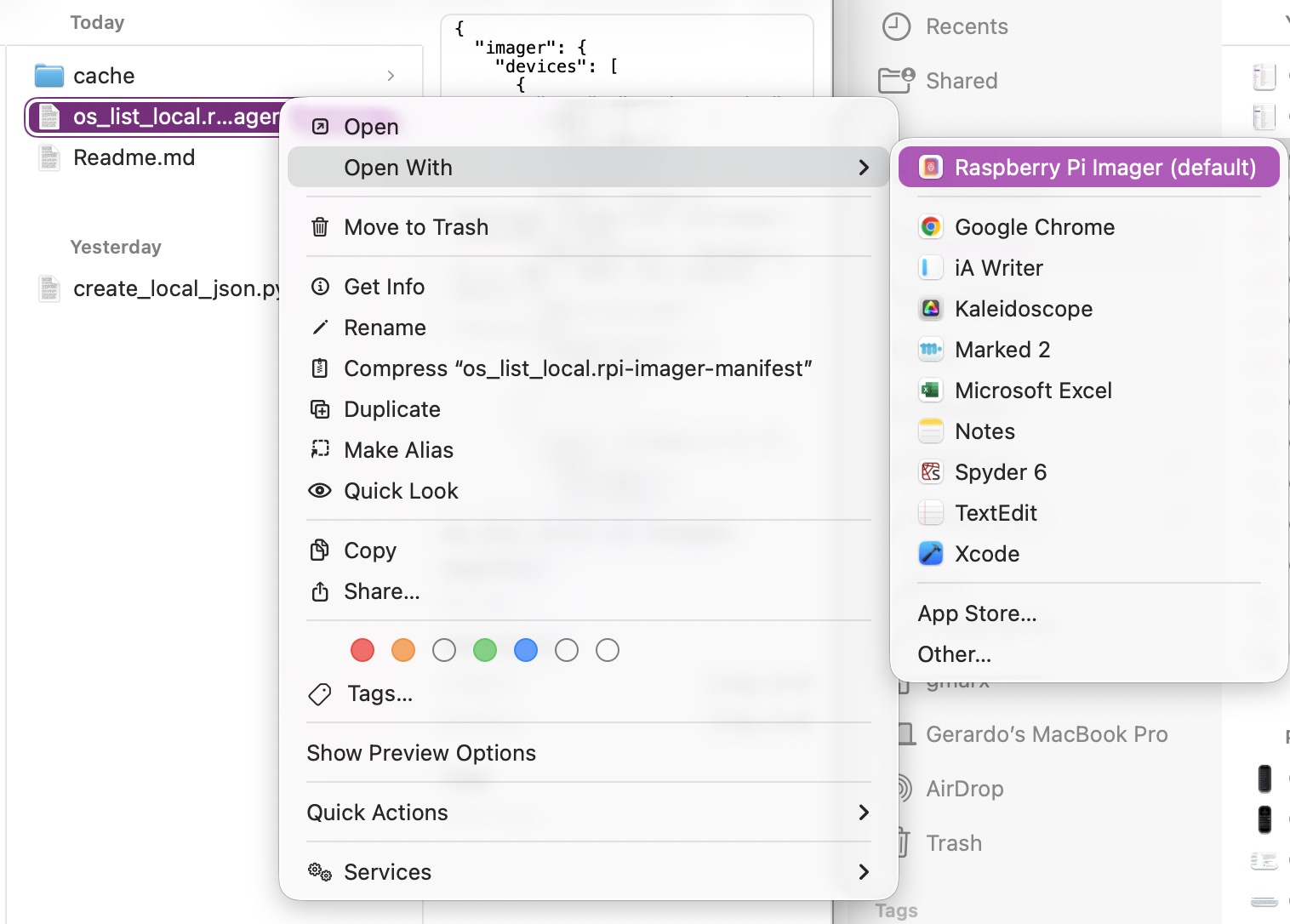 Open the file with the Raspberry Pi Imager
